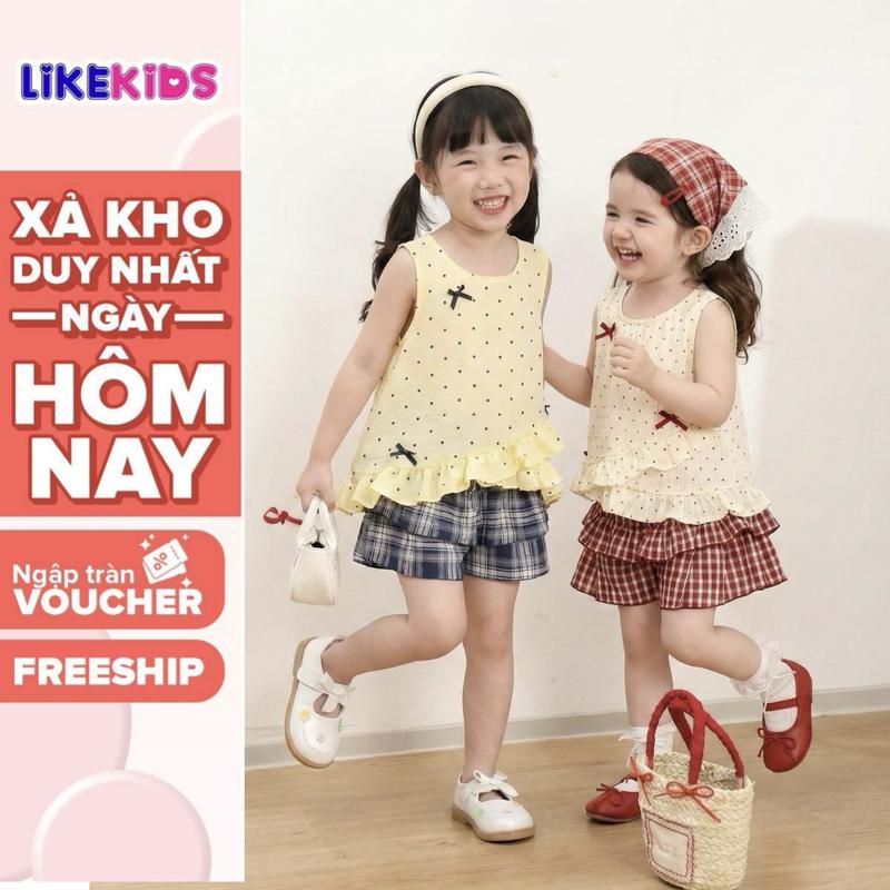  SET chân váy và áo cho bé gái hoạ tiết BI MÀU LikeKids V14 