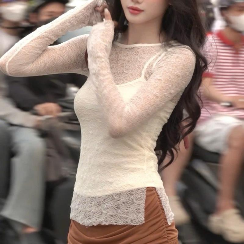   SMOR ROOM  Áo kiểu nữ dài tay phong cách RINE 