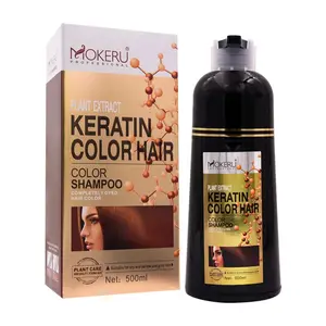 MOKERU Keratin Shampo Pewarna Rambut Alami 500 ml
