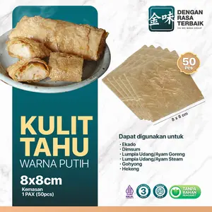 DRT - KULIT TAHU TAWAR KUNING 8X8 ISI 50PCS HALAL / UNTUK EKADO / LUMPIA AYAM