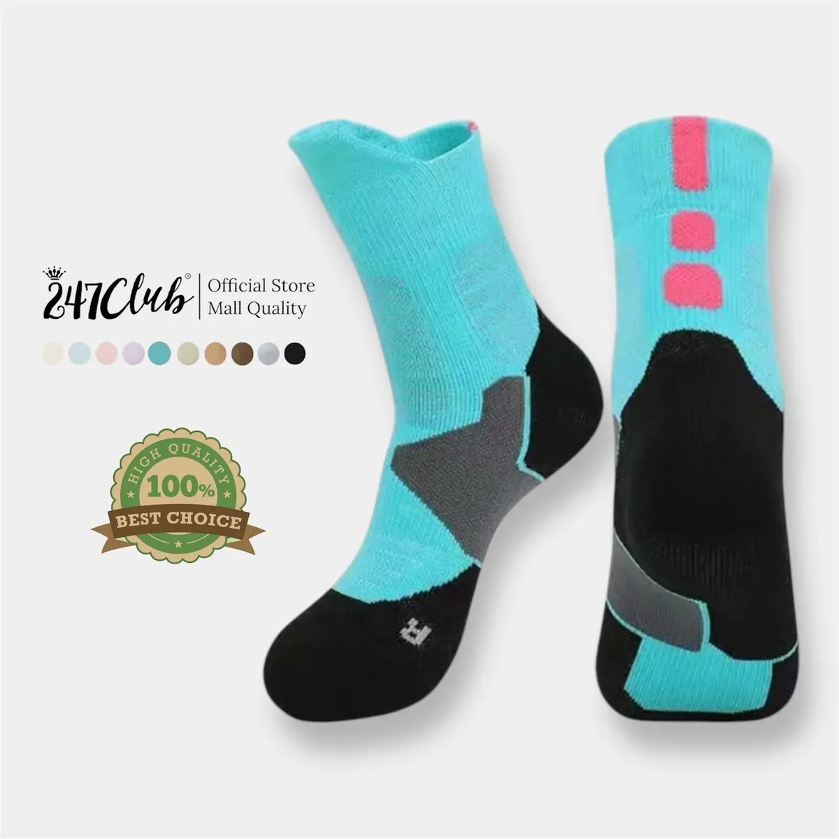 247CLUB Original high quality Men basketball socks for men midcut Elite socks for men