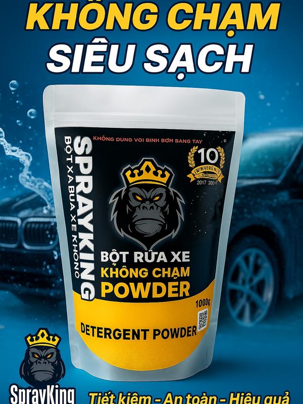 Túi Bột Rửa Xe Không Chạm Sprayking 1kg, Pha 8-10 lít Xà Bông Không Chạm,Sạch Xe và Hương Thơm Mạnh - Chính Hãng Sprayking