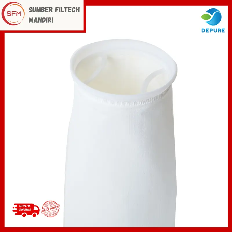 Depure Filter Bag Saringan Air Polyester (PE)  1, 5,10, 25, 50, 100, 150 Micron (7" x 32") (Saringan Toren) 2