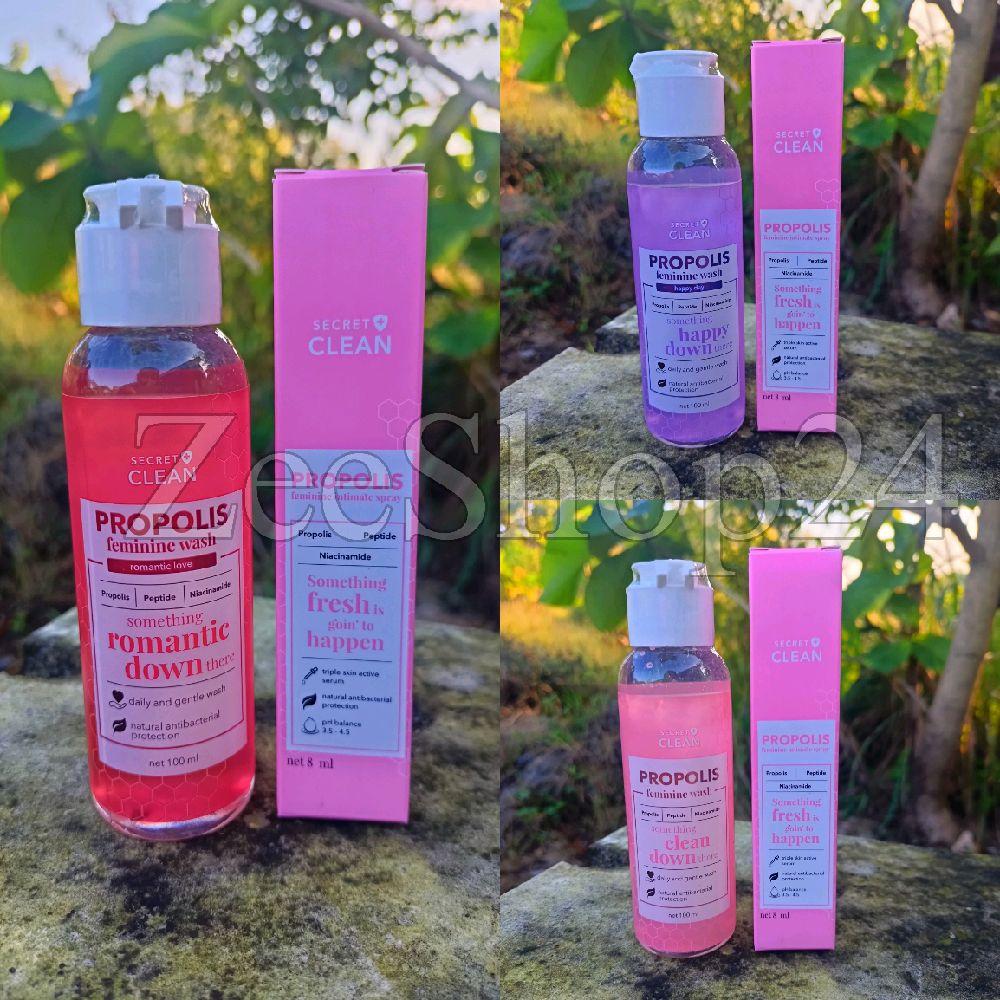 SECRET CLEAN PROPOLIS FEMININE WASH & SPRAY FEMININE pencerah kewanitaan Perawatan Perfume Keputihan Hygiene Hijau - SPRAY PINK