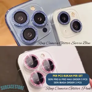 [PER PCS] RING CAMERA GLITTER IPH 17 16 15 14 13 12 11 PRO MAX 12 11 MINI 16 15 14 PLUS TEMPERED GLASS CAMERA
