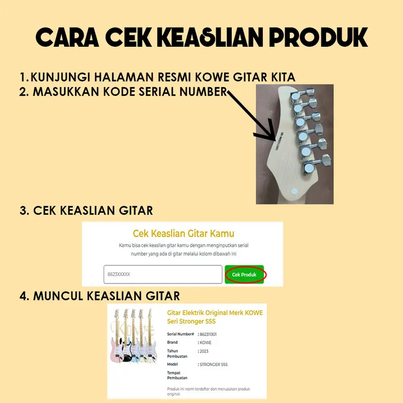 Bass Elektrik 4 string Original Merk Kowe Seri KJB-70 6