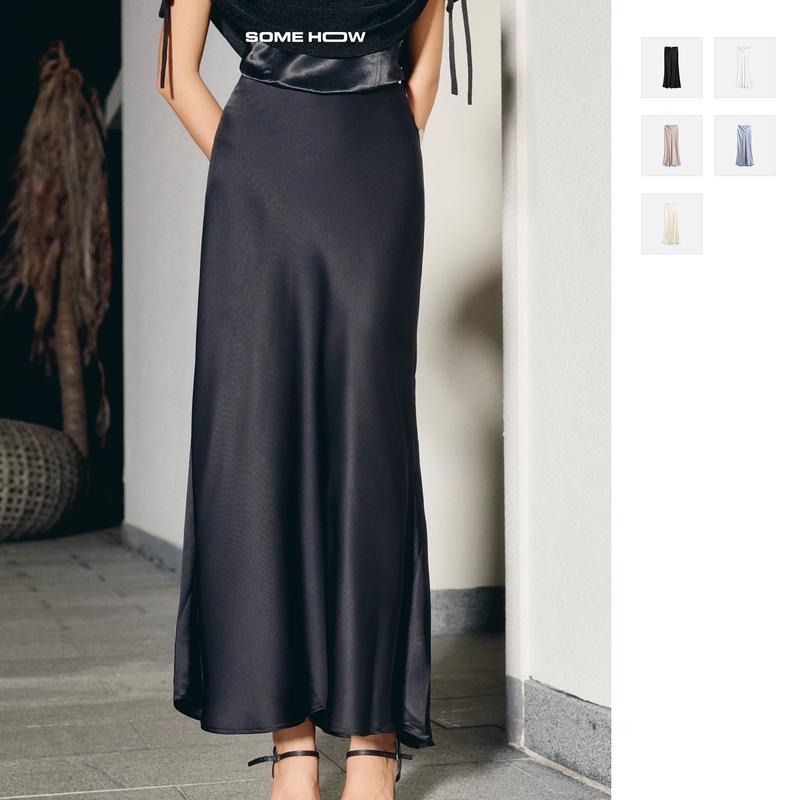 Giá Live Độc Quyền Chân Váy Dài Nữ Mermaid Black White Chất Vải Lụa Tô Châu Thoải Mái WCV037 SOMEHOW