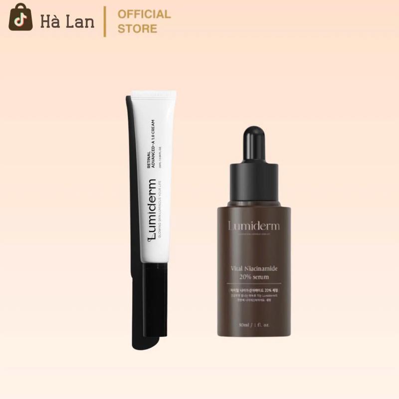 S08_ Combo 1 Tuýp Kem Dưỡng Retinal Advance-A 1% Cream Lumiderm 25ml M27 + 1 Serum Niacinamide 20% Lumiderm E94
