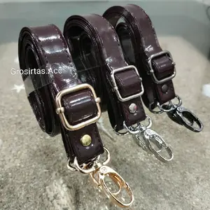 Grosirtas Acc Strap Bag Tali Tas Glossy Adjust Tebal Premium Kaitan Paus Kuat Tali Tas Selempang Wanita Bahan PU Sintetis High Quality