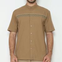 Gambar AMK Kemeja Koko Pria Lengan Pendek KK Akshaya S/s Khaki - M dari AMK Store Kab. Karanganyar 2 Tokopedia