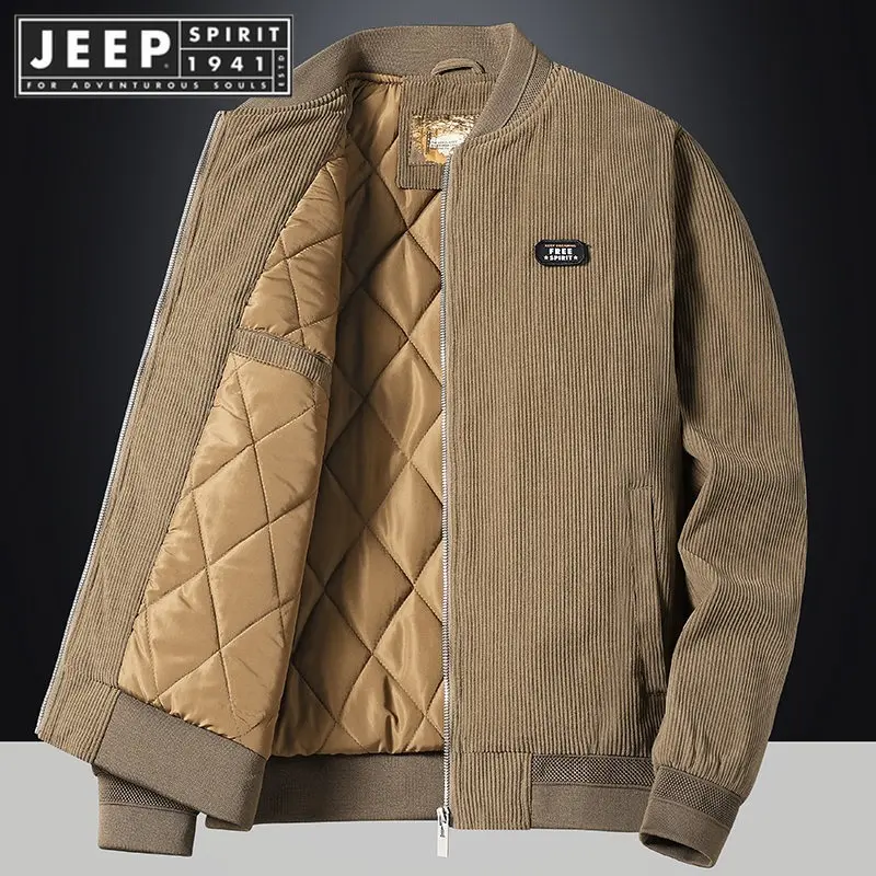 JEEP SPIRIT-Áo Khoác Vải Nhung Kẻ, Áo Chống Gió Và Ấm Áp, ESTD 1941, Mới