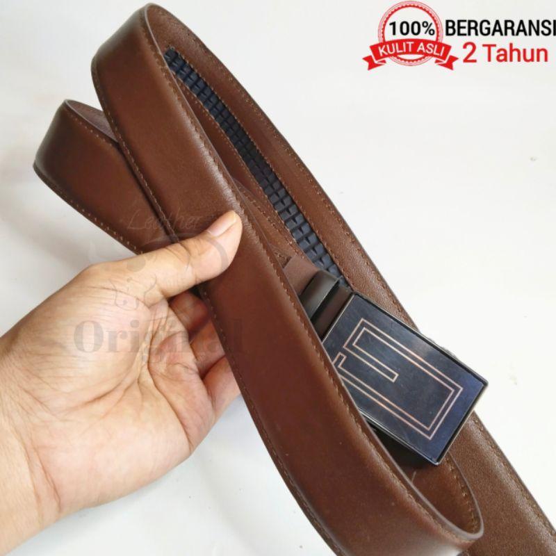 Ikat Pinggang Pria Kulit Asli Sapi Gesper Sabuk REL Jumbo 0