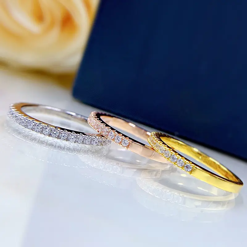 Simple Band Eternity Ring for Women CZ 925 Sterling Silver