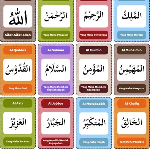 Flash Card 99 Asmaul Husna Kartu Edukasi Asmaul Husna Flash Card Nama Nama Allah dengan Sifat dan Keajaiban Allah