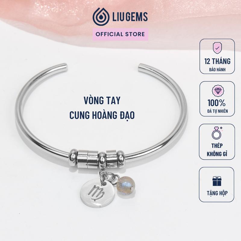 Vòng Tay 12 Cung Hoàng Đạo Chữ C Unisex Nam Nữ Liugems Thép Không Gỉ Kết Hợp Đá Tự Nhiên Phụ Kiện Thời Trang Năng Động Cá Tính VT02 Mua một tặng một hộp đựng trang sức miễn phí