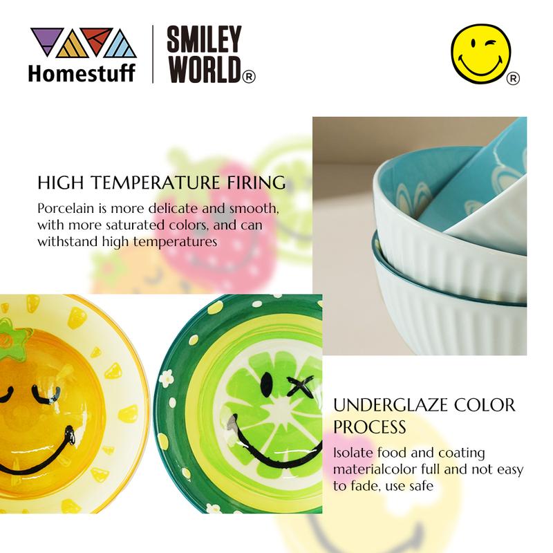 [SNI] HOMESTUFF x SmileyWorld / Hampers Mangkok Set SmileyWorld / Motif SmileyWorld lucu / Bowl Set Japanesse motif SmileyWorld Souvenir / Garansi 7