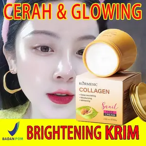 Snail Collagen Face Cream Pemutih Pelembab Wajah Kering Dan Kusam Cream Pemutih Wajah Glowing Skin Care Day & Night Cream Krim Penghilang Flek Hitam Membandel Di Wajah Melasma Cream Whitening Brightening Cream Anti Aging Anti Wrinkle