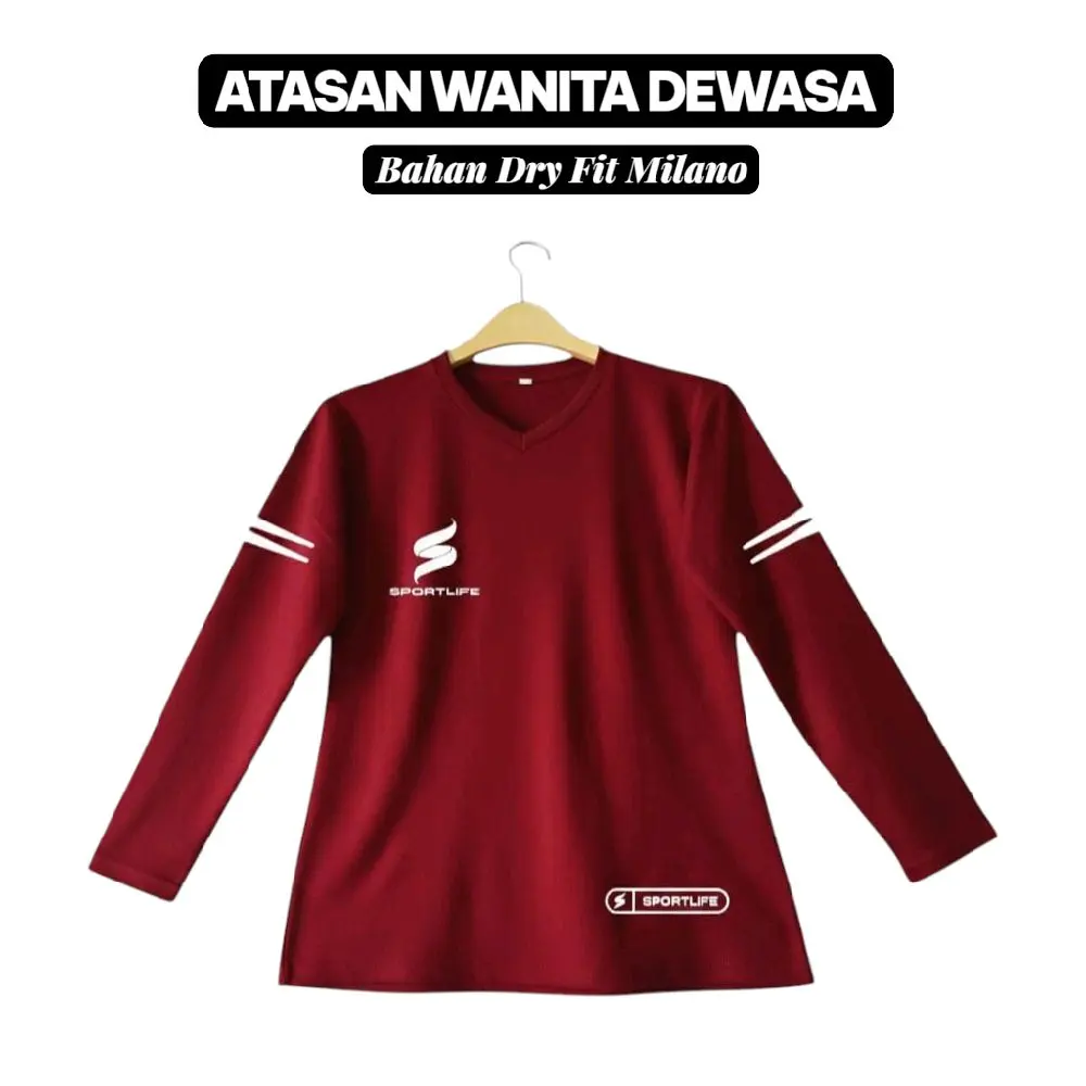 Kaos Olahraga Muslim Lengan  Panjang Banju Senam Wanita  Fitnes Zumba Aerobic gym yoga, Sport Top volly lari futsal