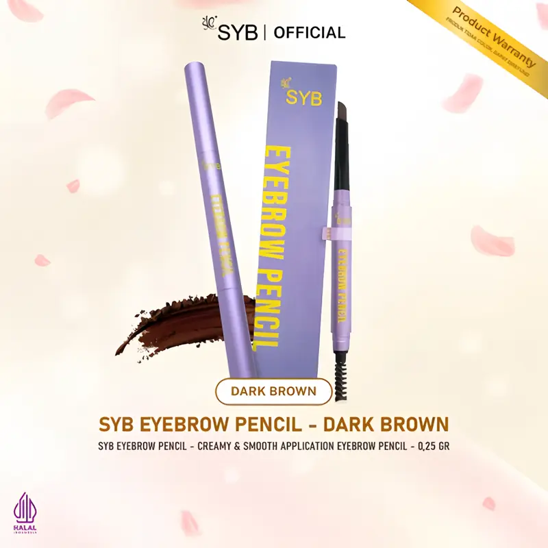 SYB EYEBROW PENCIL with Vitamin E & Soybean Oil [Tersedia 2 warna : Grey & Dark Brown] Tahan Air Tidak Luntur Mudah Diwarnai Mempercantik Kulit Dengan Lembut Dan Lancar Alis Pensil 2