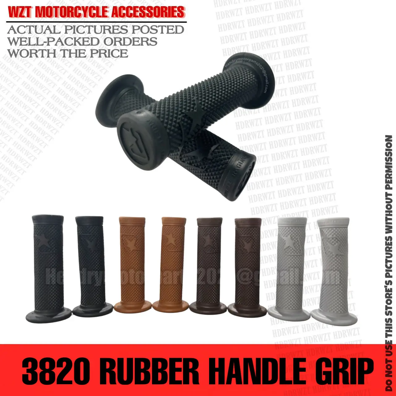2Pcs Paired Colored Rubber Handle Grip Set ( 3820 ) Motorcycle ...