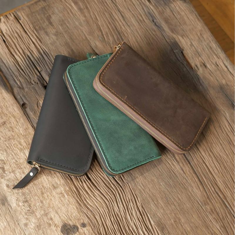 Ví Zip Dài Da Bò Tự Nhiên - January Classic 20x10