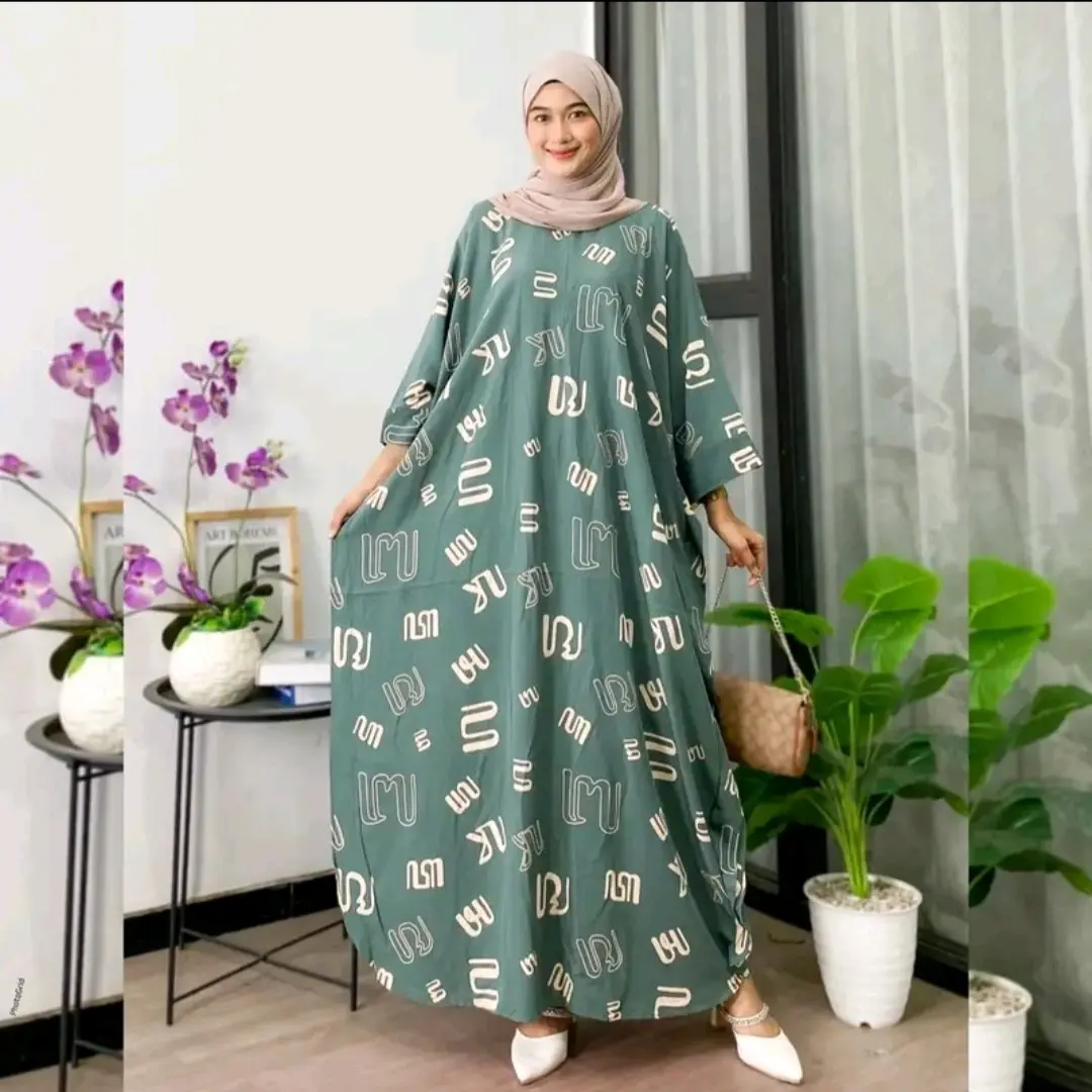 Kaftan Jumbo Jawi LD 180cm Rayon Premium Lengan Panjang - Muslim Wanita