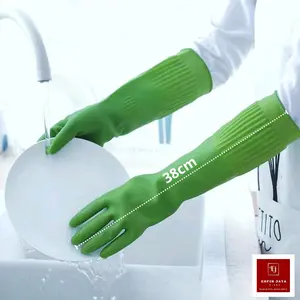 Sarung Tangan Karet Latex Anti Air 35cm 38cm 45cm 55cm untuk Membersihkan Piring, Baju, Toilet, dan Bahan Kimia - Cleaning