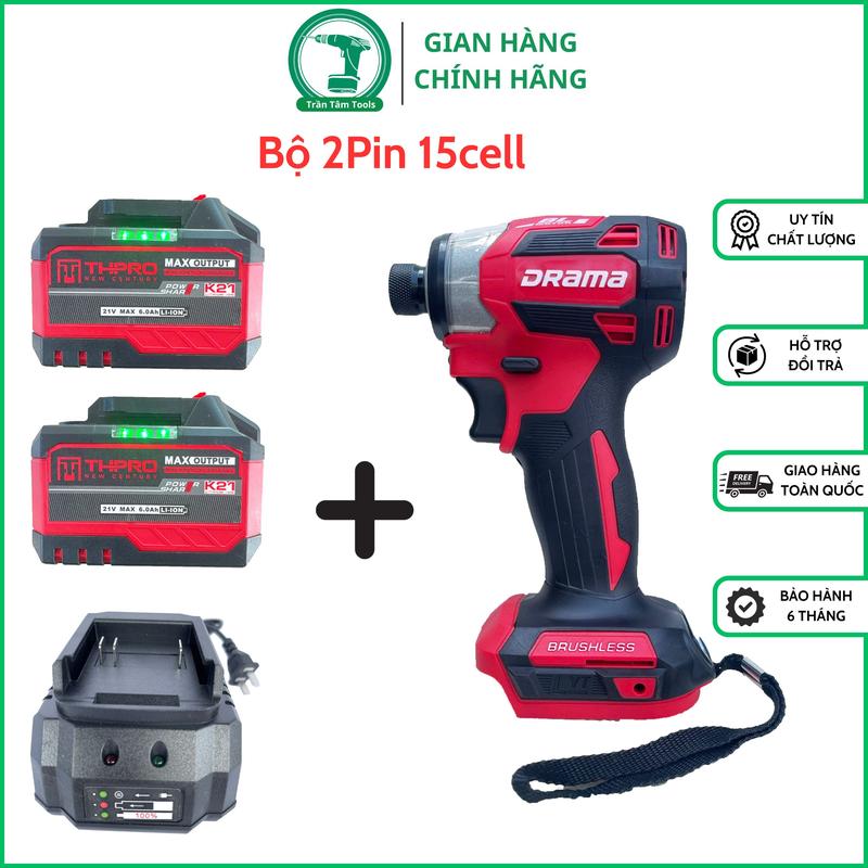 Máy Chuyên Vít Pin DRAMA 5668 Không Chổi Than 4 Cấp Tốc Độ Đầu Ngậm Vít Nhanh Vietnam Máy khoan búa Electric Drills máy  khoan  pin