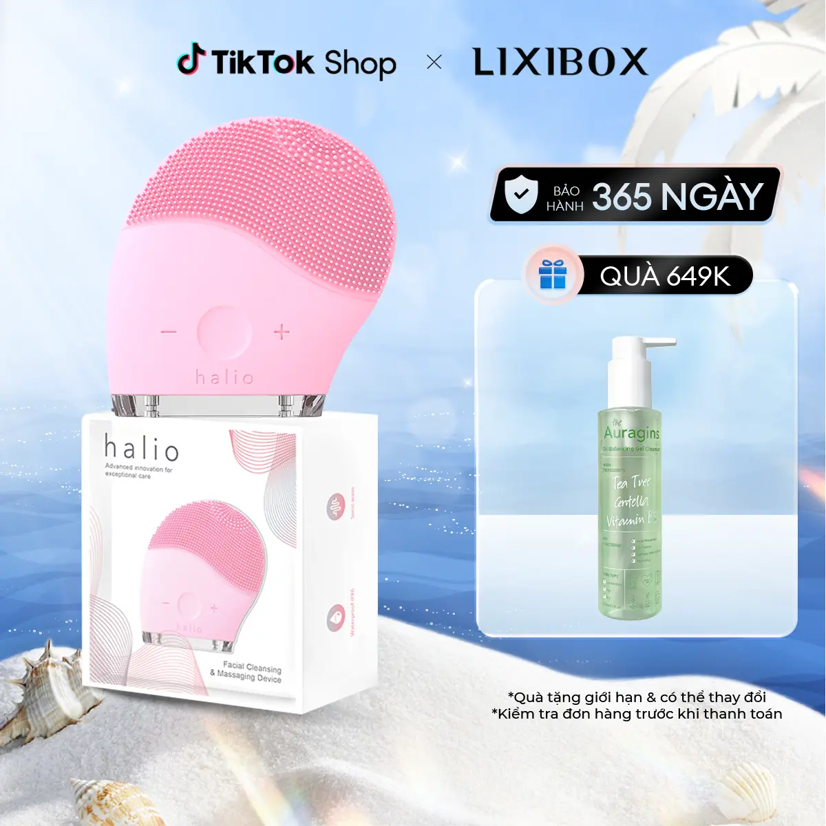 [LIVE] Máy Rửa Mặt Halio Facial Cleansing & Massaging Device Sóng Âm Dùng Cho Mọi Loại Da