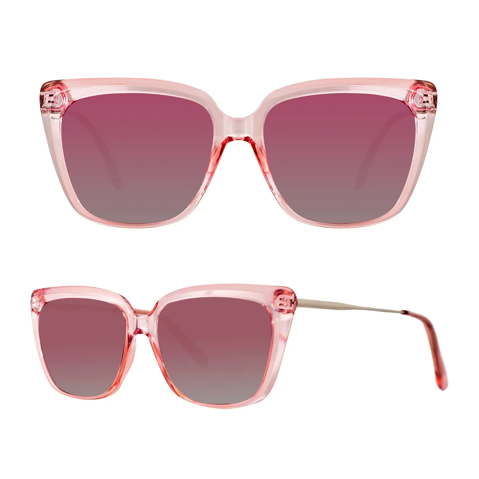 MAXJULI Polarized Classic Retro Cat Eye Oversized Sunglasses Womens Mens Trendy Shades UV400 Sunnies 8136