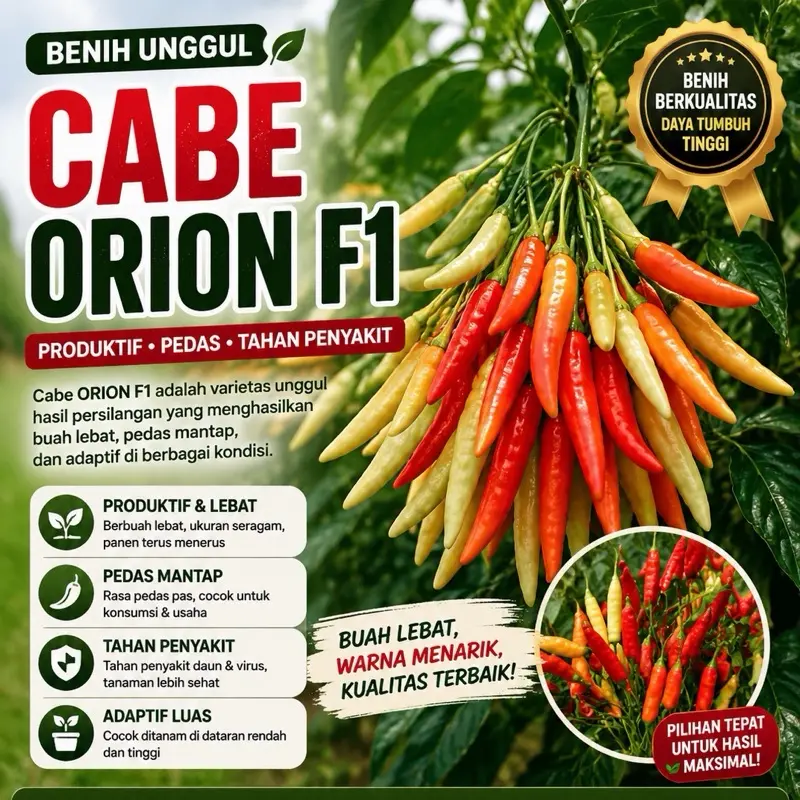 Benih Cabe Rawit Dompol Orion Mudah Ditanam | Isi Sesuai Varian