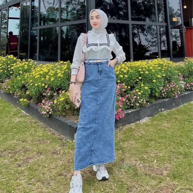 ￼Highwaist Rok Jeans - Rok Denim - Rok Jeans Skirt Theana 0