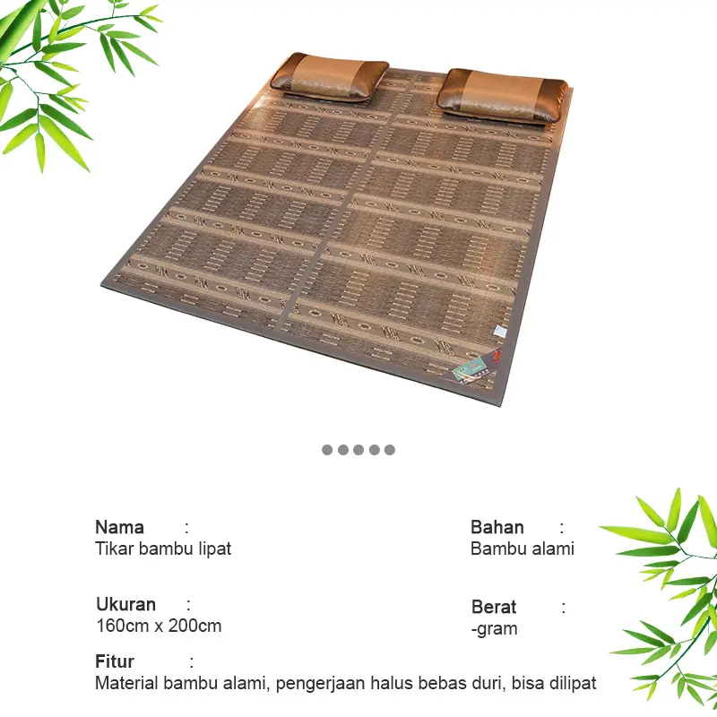 Barito Indo Tikar Rotan Bambu Premium 160x200cm Dekorasi Kamar Matras Pelindung Kasur | X2B2 5