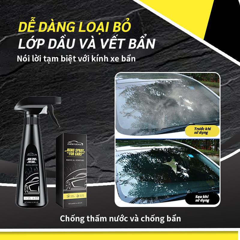 C【Phiên bản nâng cấp Dung dịch phủ nano cho ô tô Bảo vệ sơn xe chống lão hóa Tăng độ bóng sáng【Cho sơn xe & kính Loại bỏ màng dầu vệt nước khả năng khử nước siêu mạnh 300ML Dùng được cho xe máy