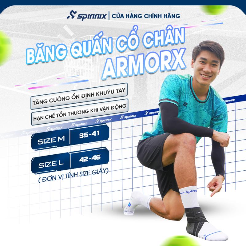Spinnix Băng Quấn Cổ Chân ArmorX Dành Cho Pickleball, Mỏng Nhẹ, Thoáng Khí, Dành Cho Cả Nam Và Nữ