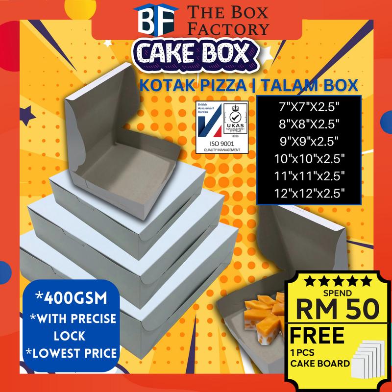 [2.5 Height] Pizza Box / Talam Box 400gsm Cake Box / Kotak Kuih Talam ...