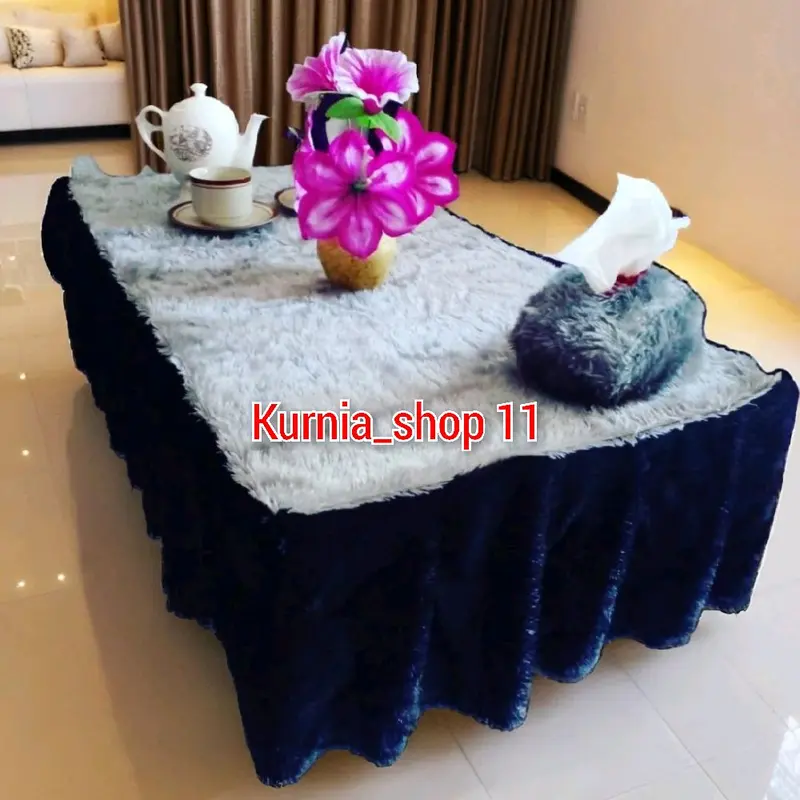 Taplak Rumbai Kombinasi + Sarung Tisu Taplak Meja Ruang Tamu Taplak Meja Viral Dekorasi 0