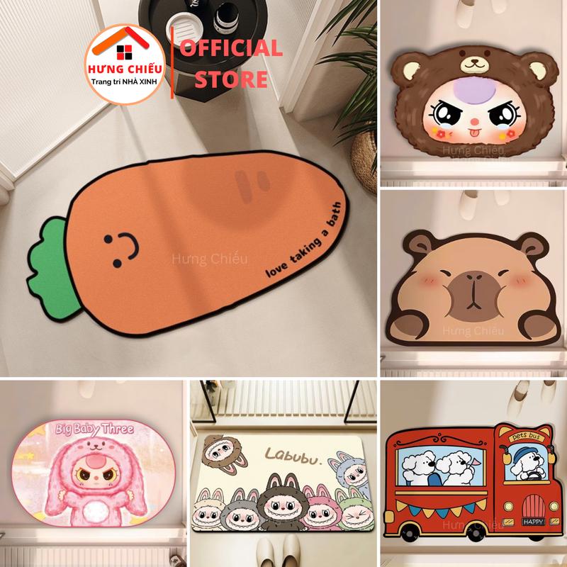 Thảm Lau Chân,Thảm Chùi Chân Sắc Màu Tết Họa Tiết Đỏ May Mắn Nhiều Mẫu Đẹp 40x60cm - Hưng Chiếu ED01