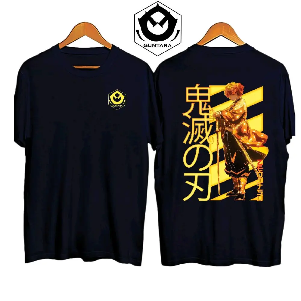 Baju Kaos Distro Lembut Pria Motif Zenitsu Kimetsu No Yaiba By Guntara