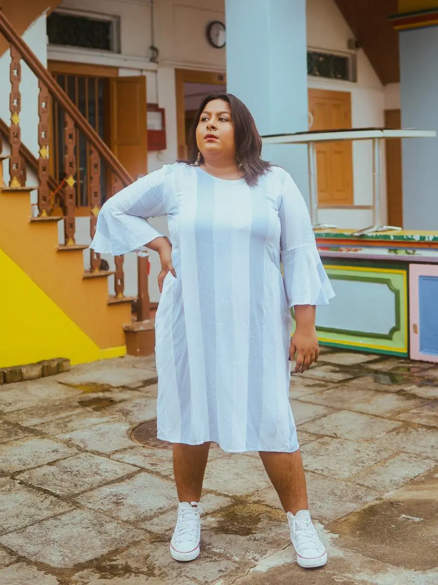 [TCC] Plus Size Stripes Dress, Casual, Formal Dress