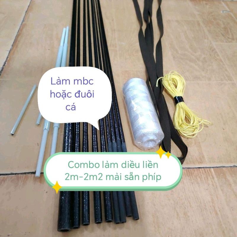 Đủ bộ khung làm diều 2m2-2m3 liền mài sẵn phíp full nan xoắn . Đồ chơi Diều sáo 