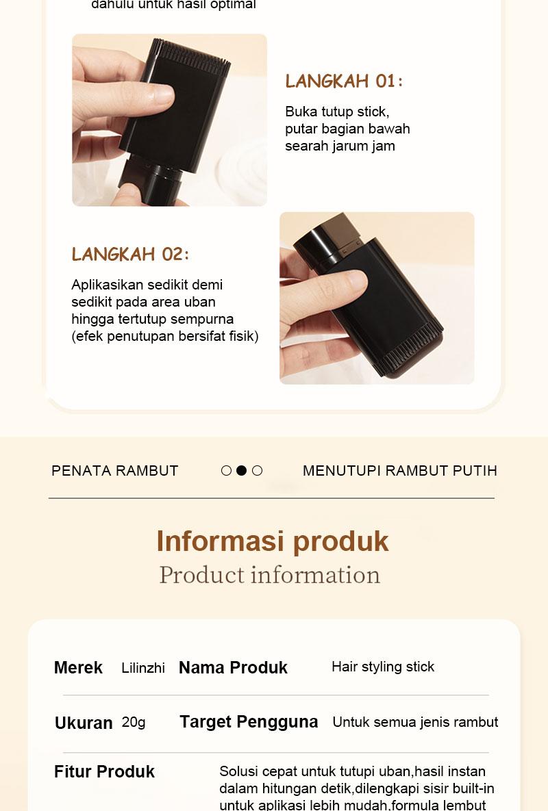Lilinzhi Tongkat Pewarna Rambut Tanaman Hitam Murni Sekali Pakai Aman Tanpa Efek Samping Cocok untuk Menutupi Artefak Memudar Pewarna Rambut Hitam & Coklat di Rumah Penghitam Black Black Penghitam