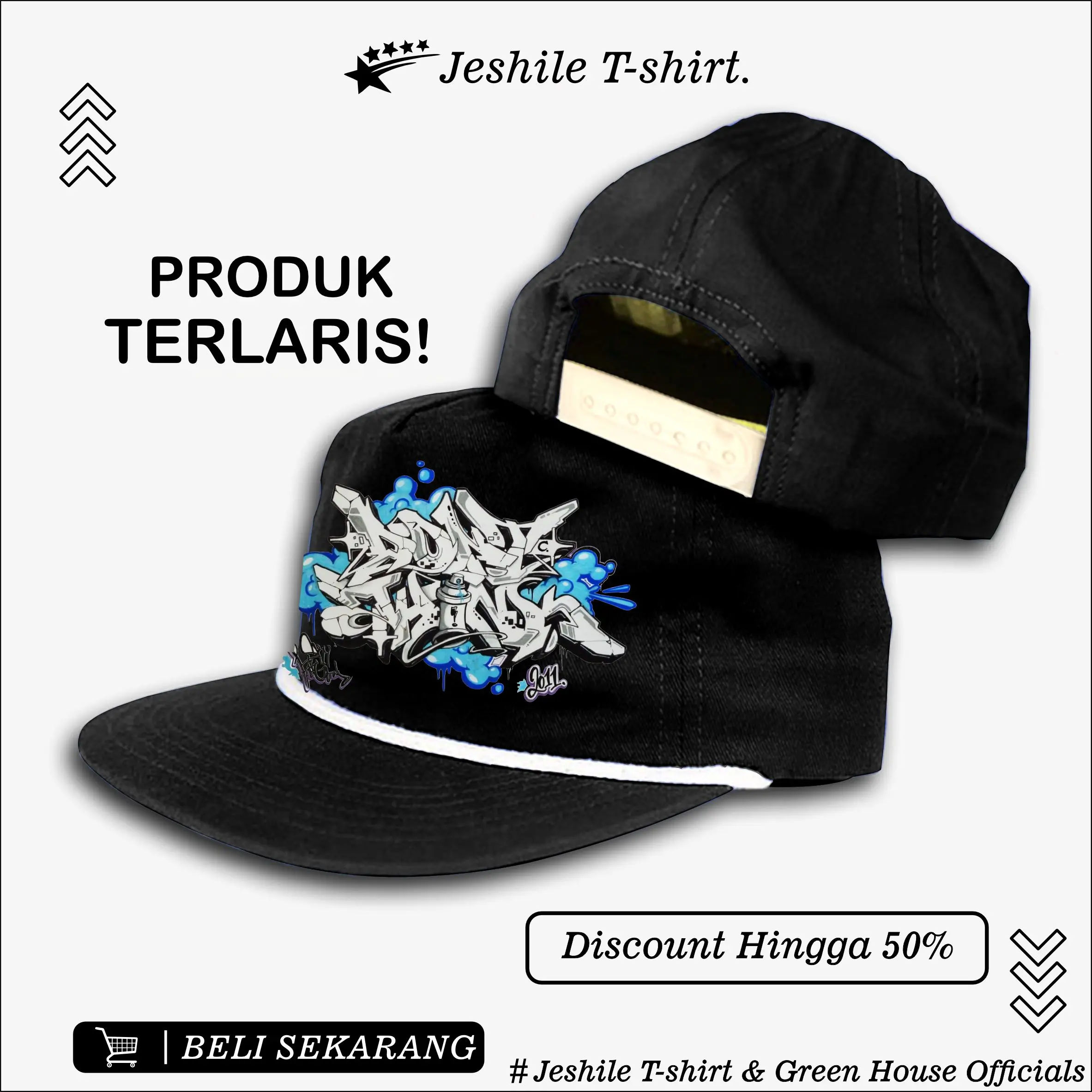 Topi snapback Caps Classic logo grafity biru / topi snapback/Skycoid SPECIAL EDITION