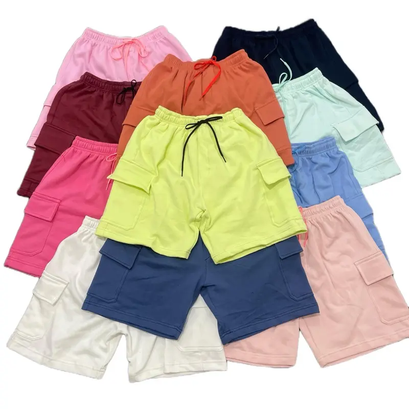 Paket 80ribu 3 Celana Pendek Pria Wanita Cargo Bahan Flecee Polos Nyaman 0