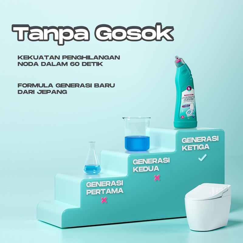 【inemjogja X Logeski】Logeski pembersih kerak wc Toilet Bowl Cleaner memiliki daya pembersihan yang tinggi. Tidak perlu menggosok dengan keras. Membersihkan toilet, mendisinfeksi dan membersihkan 99,9% 5