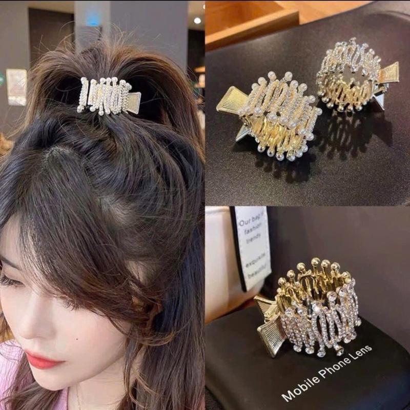 Kẹp Tóc Càng Cua Đính Ngọc Trai Giả Bằng Kim Loại Cao Cấp Phổ Biến Dành Cho Bạn Nữ