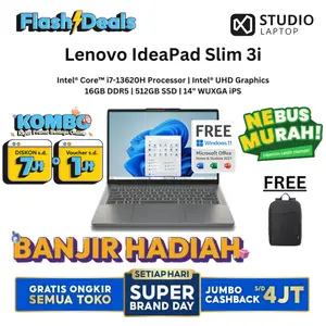 LENOVO IDEAPAD SLIM 3 3i INTEL CORE I7 13620H I5 13420H I3 1315 1215 RAM 16GB 8GB 512GB 256GB SSD W11+OHS 14.0FHD - LAPTOP ULTRABOOK NOTEBOOK THINKPAD V14