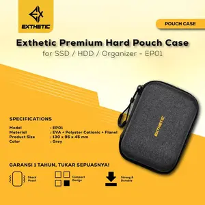 Exthetic Premium Hard Pouch Case for SSD / HDD / Organizer - EP01