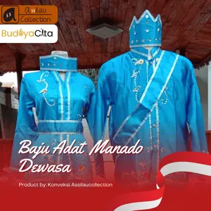 BudayaCita - Baju adat dewasa Sulawesi Utara/Manado - satu set (Laki-laki/Perempuan)