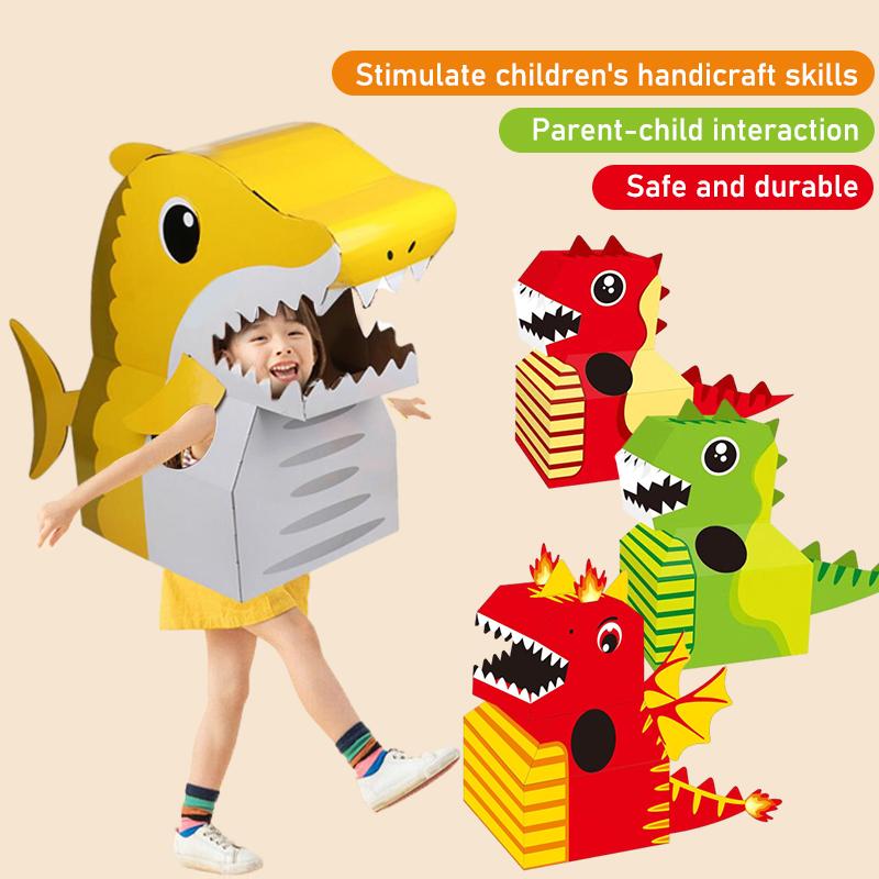 Cosplay fun toy puzzle wearable children's toy dinosaur cardboard ...